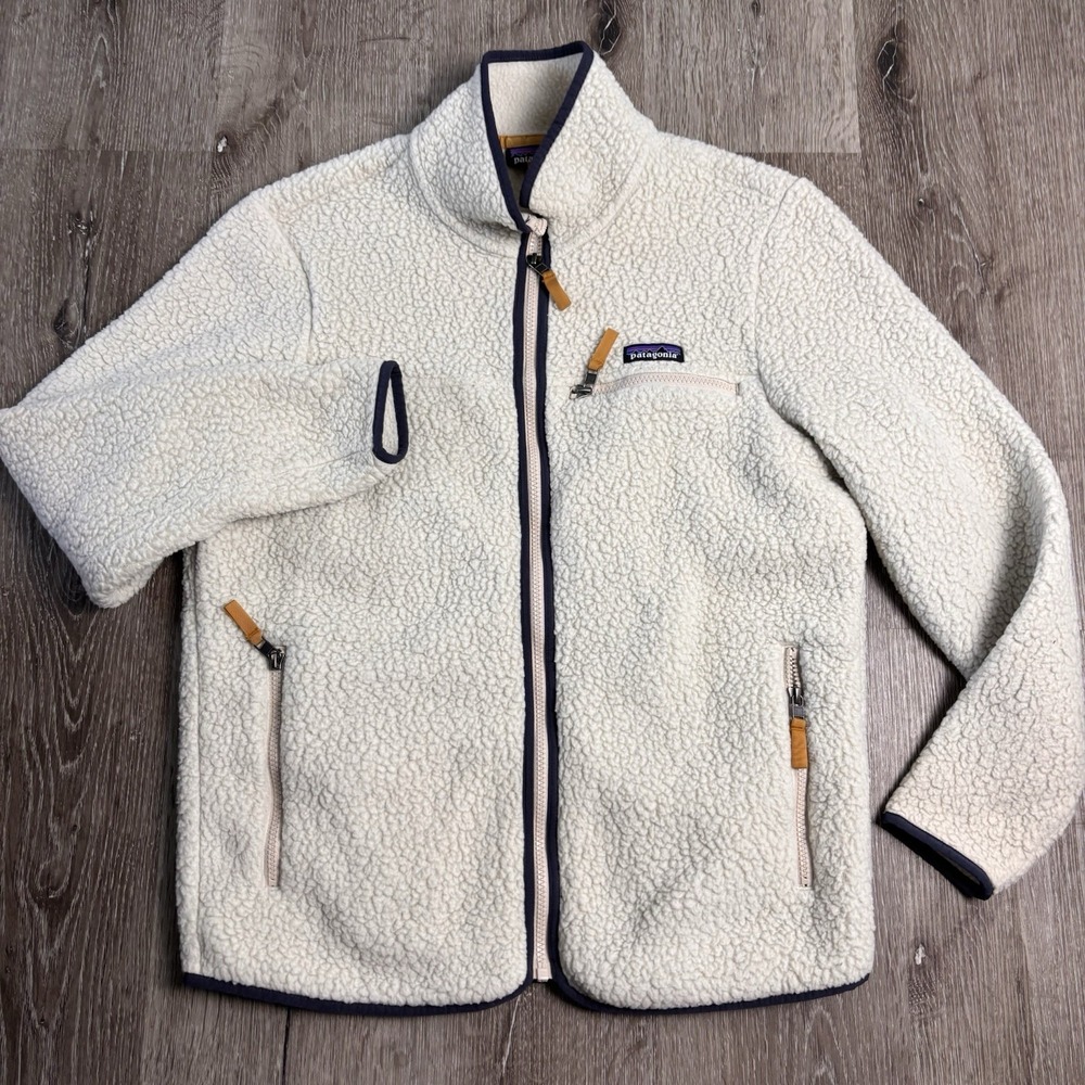 Patagonia Women's Large Retro Pile Jacket Full Zip Cream Beige STY22795